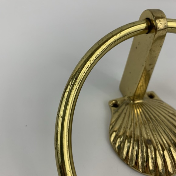 Brass Shell Clam Towel Ring Holder Wall Mount Bathroom Hanger Mod - Picture 10 of 16